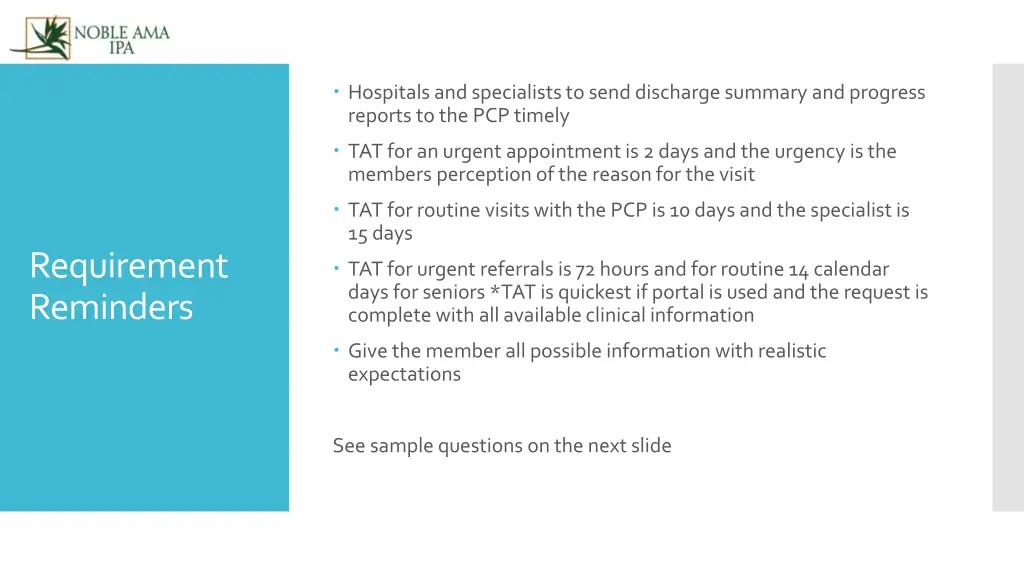 hospitals and specialists to send discharge