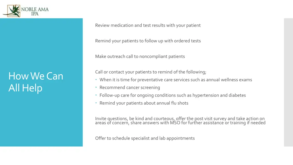 review medication and test results with your