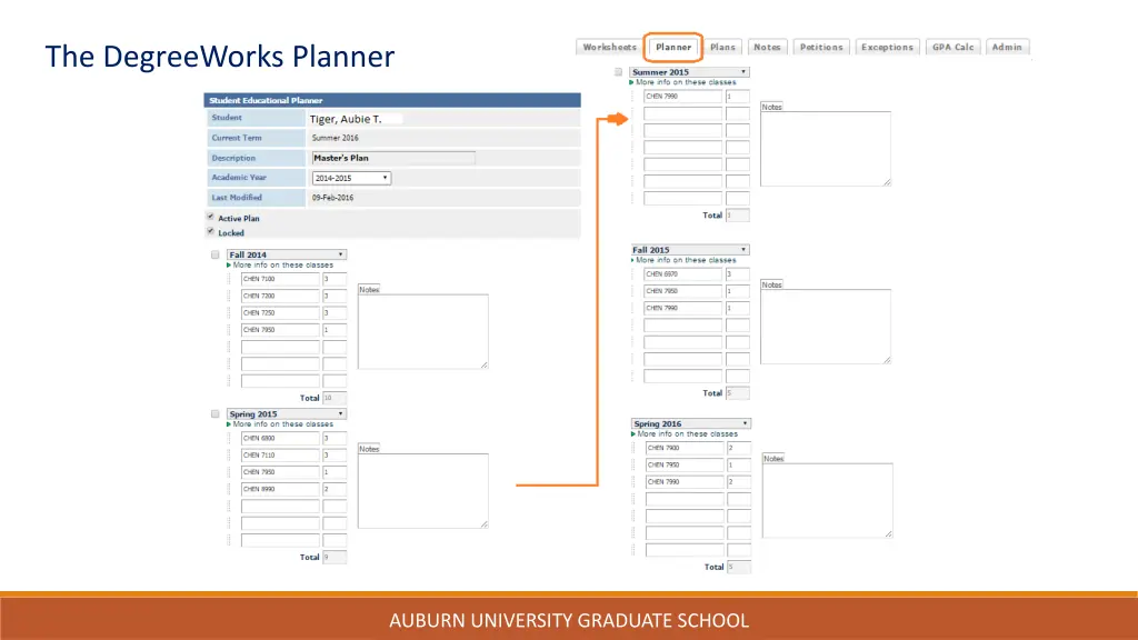 the degreeworks planner
