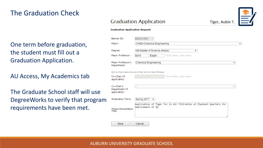 the graduation check