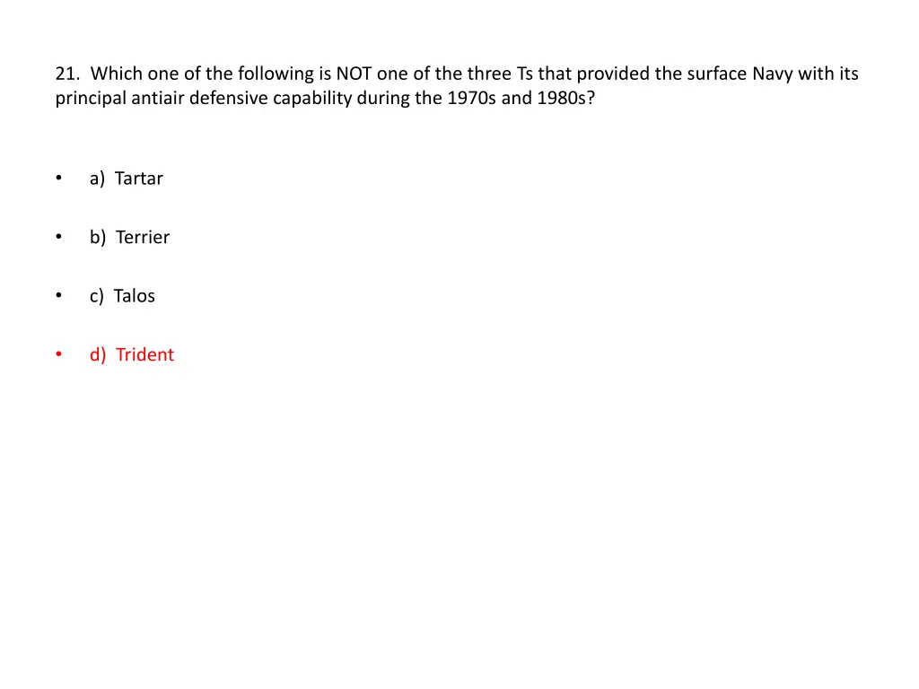 21 which one of the following