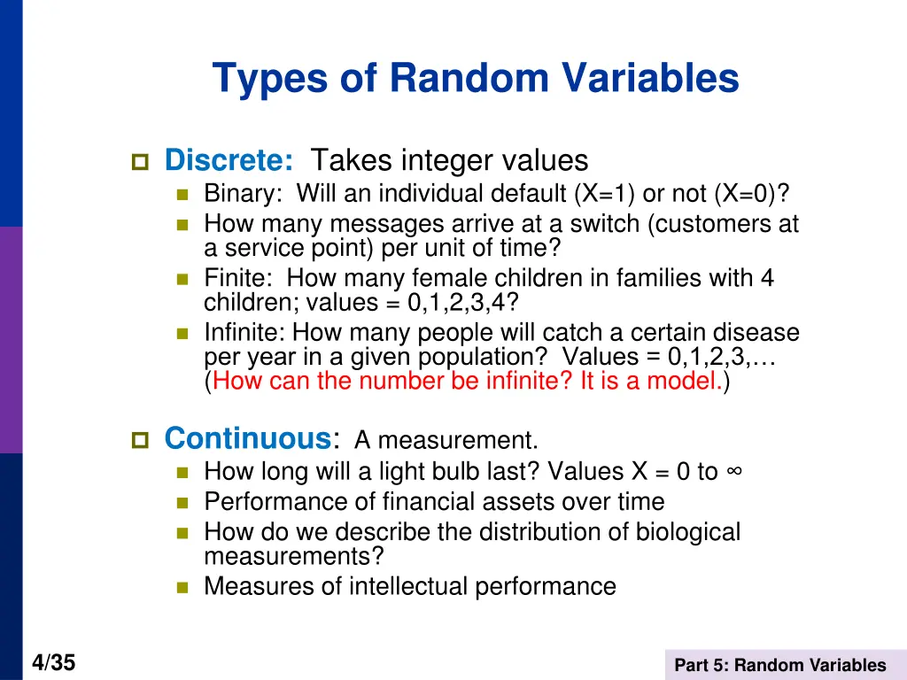 types of random variables
