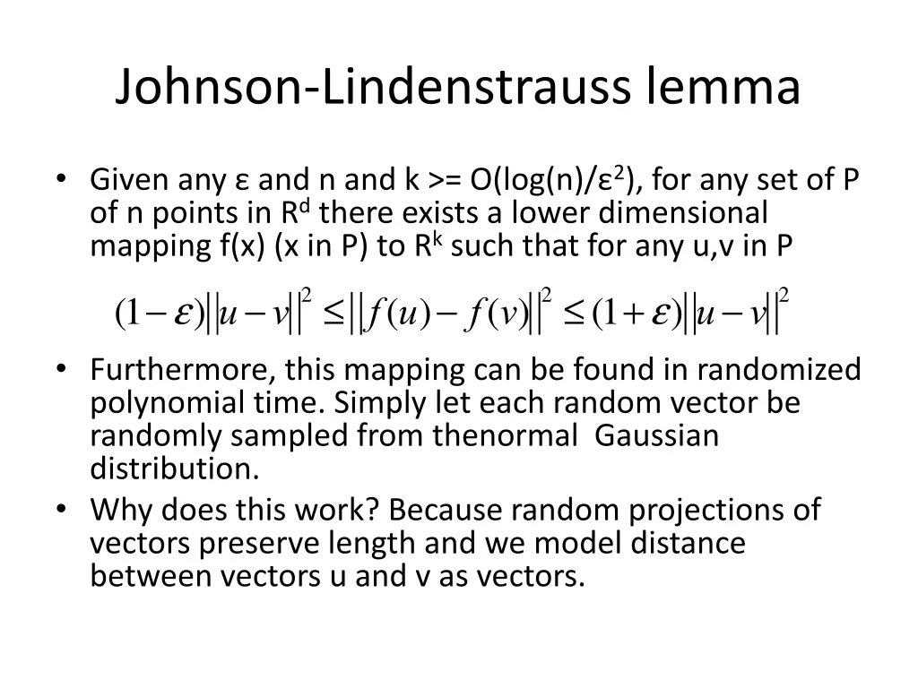 johnson lindenstrauss lemma