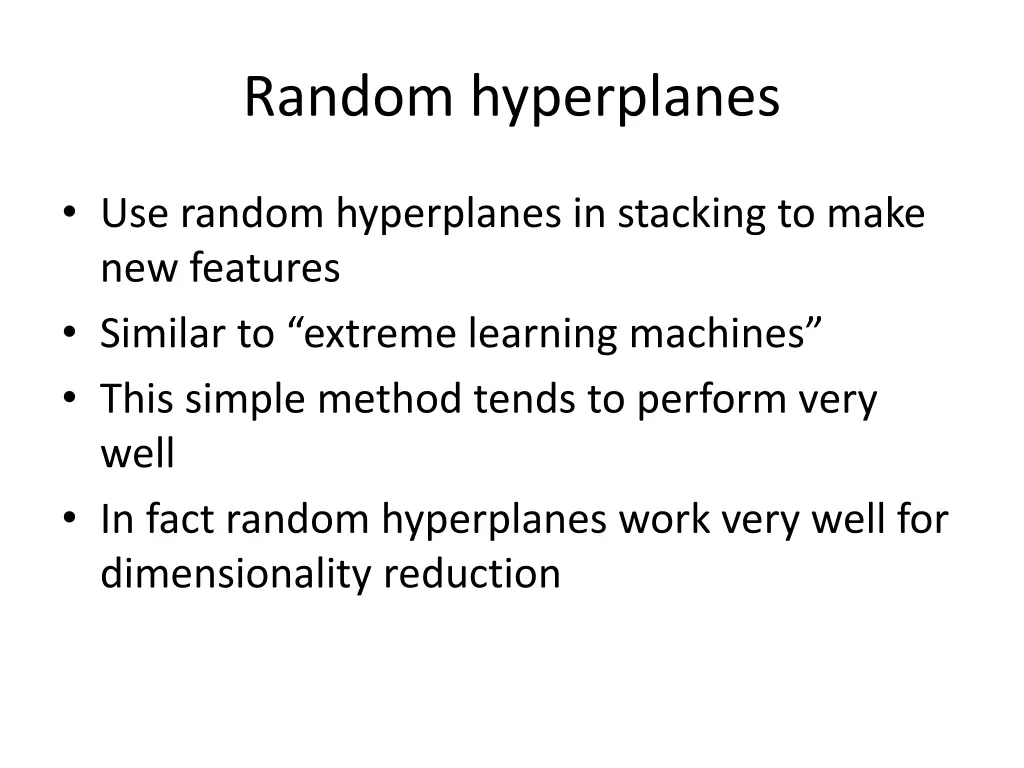 random hyperplanes
