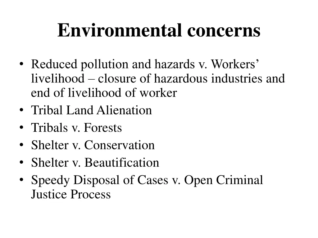 environmental concerns