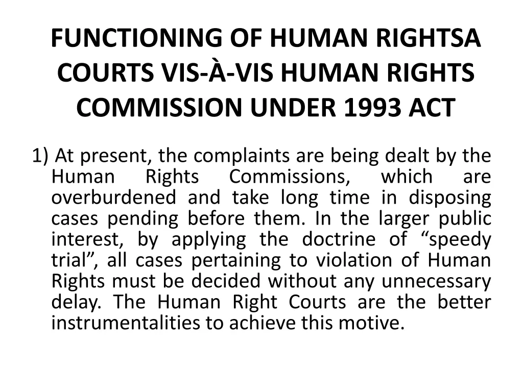 functioning of human rightsa courts vis vis human
