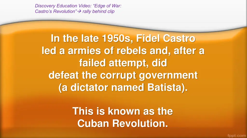 discovery education video edge of war castro