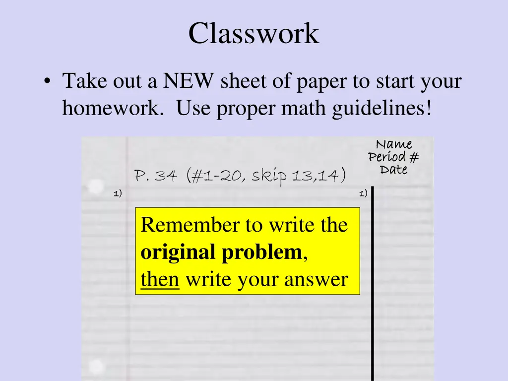 classwork