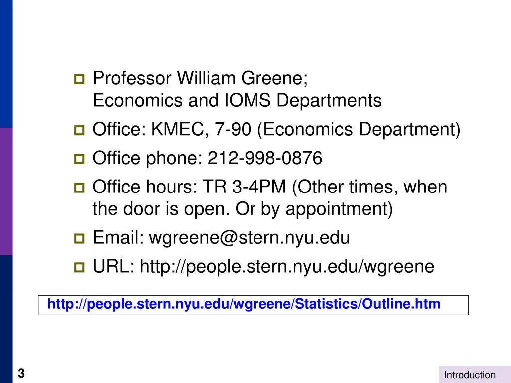 professor william greene economics and ioms
