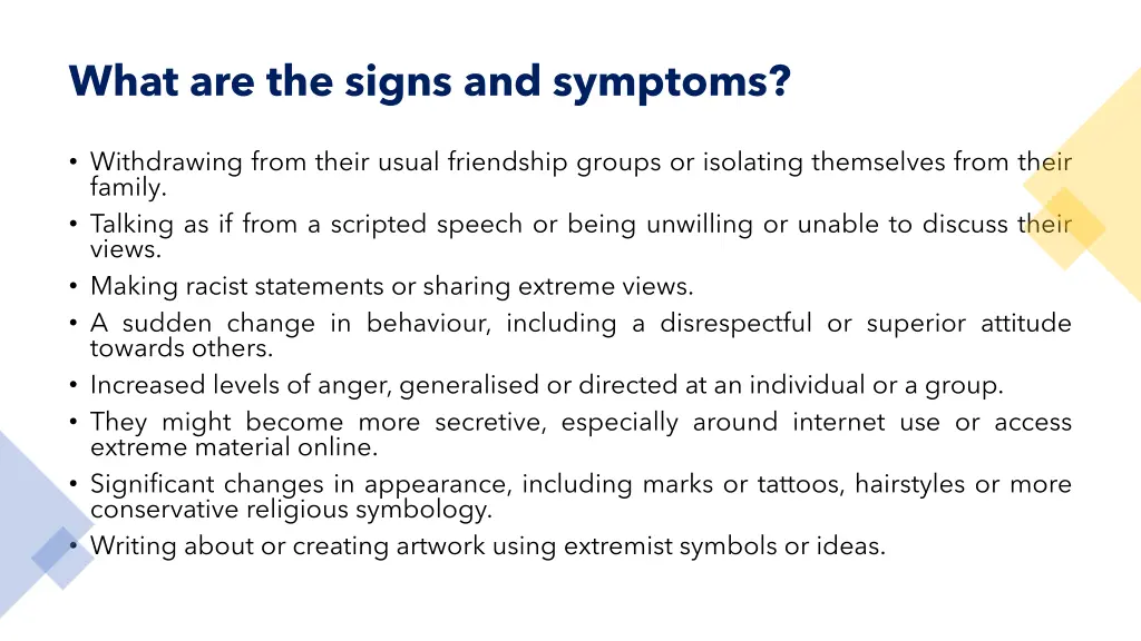 what are the signs and symptoms