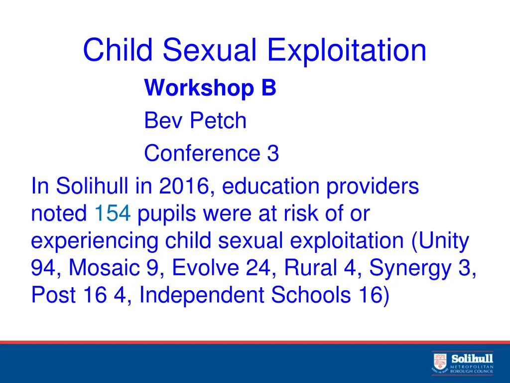 child sexual exploitation workshop b bev petch