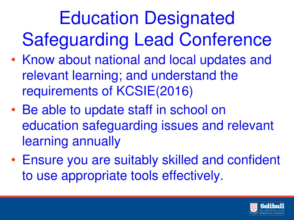 education designated safeguarding lead conference