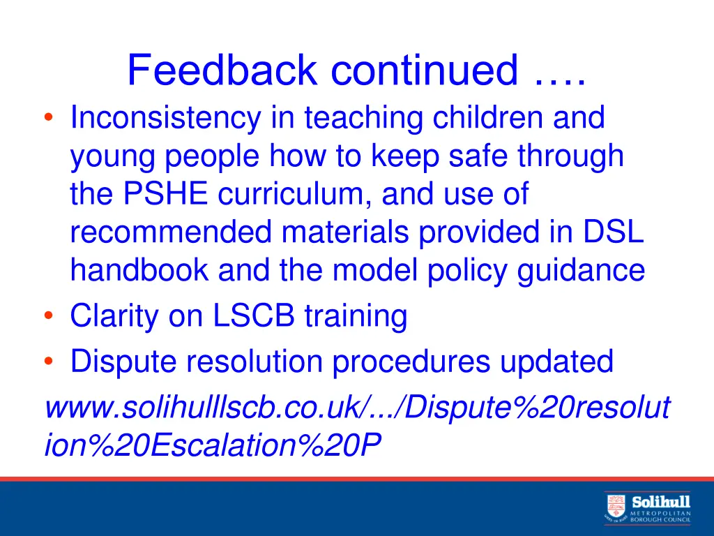 feedback continued inconsistency in teaching