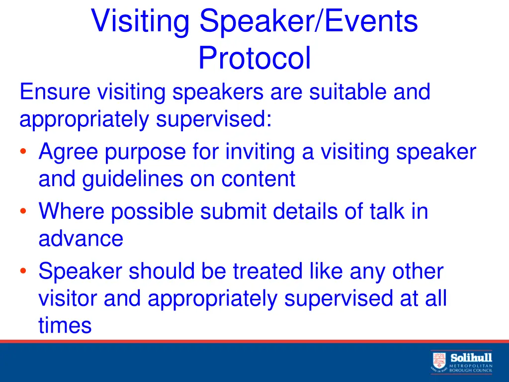 visiting speaker events protocol ensure visiting