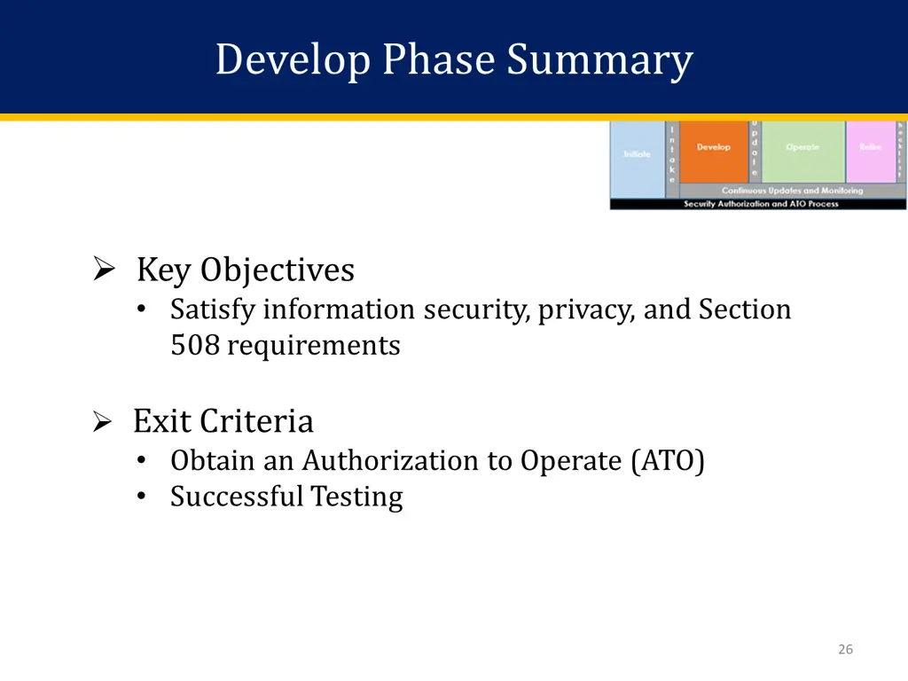 develop phase summary