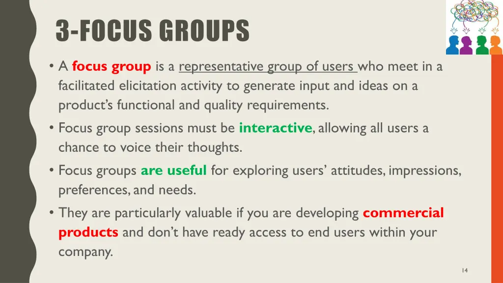 3 focus groups