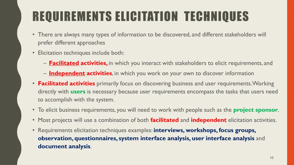 requirements elicitation techniques