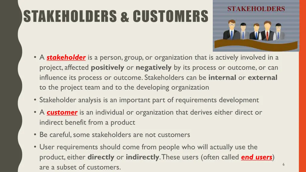 stakeholders customers