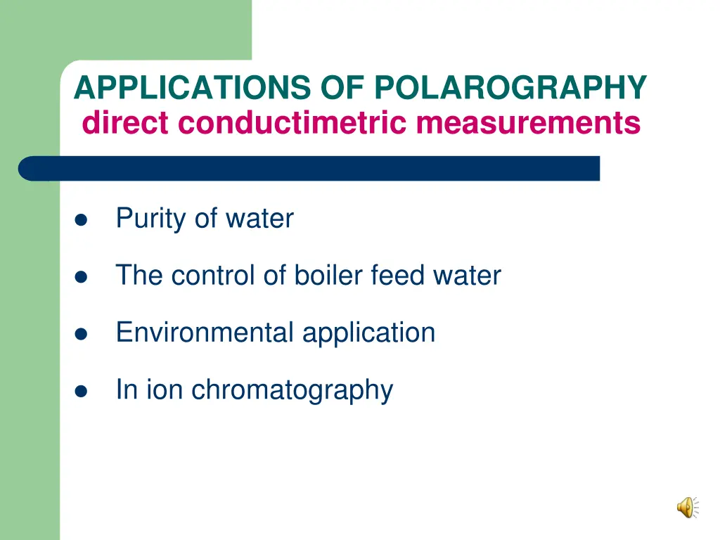 applications of polarography direct
