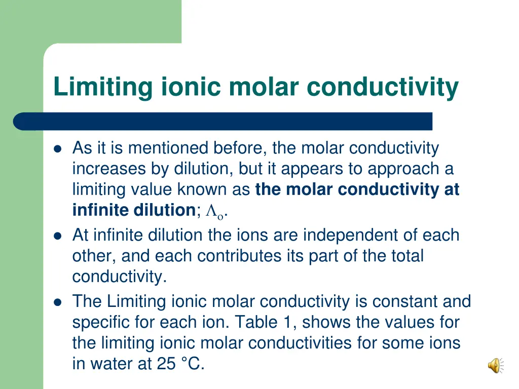 limiting ionic molar conductivity