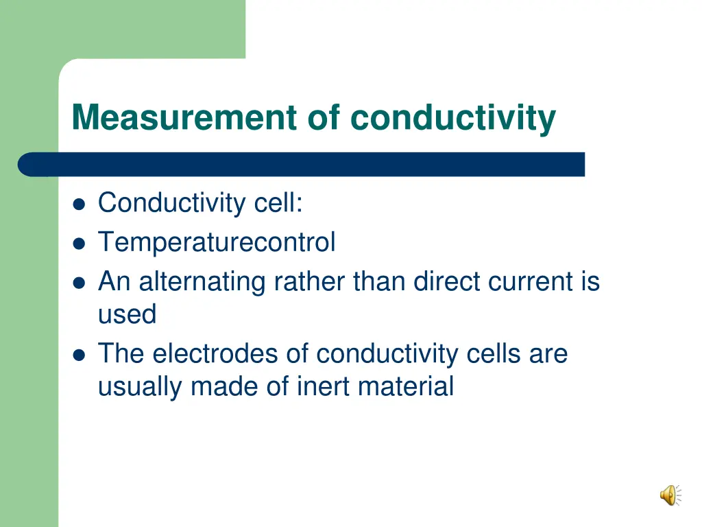 measurement of conductivity