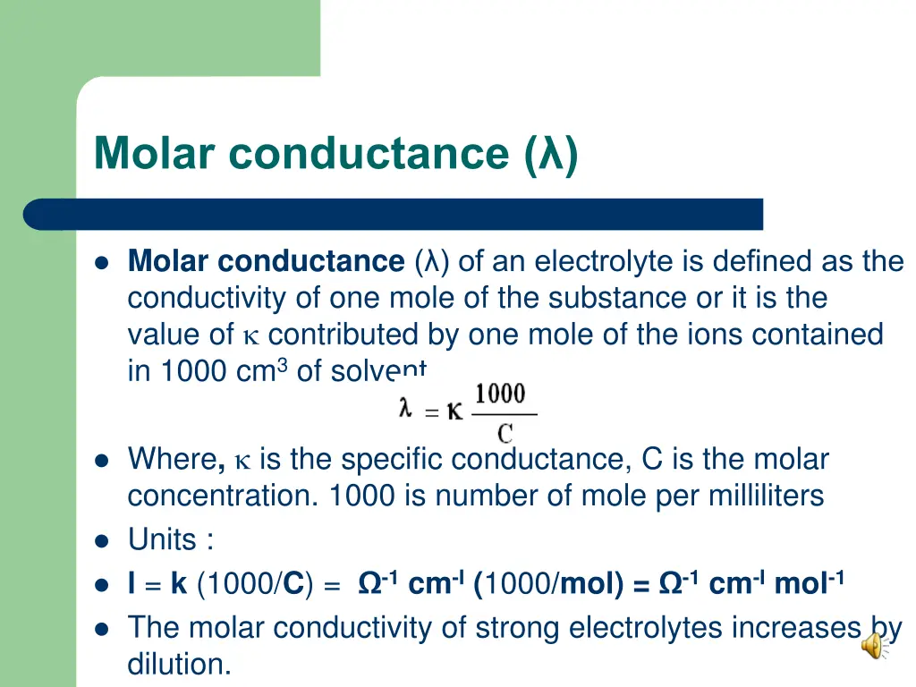 molar conductance