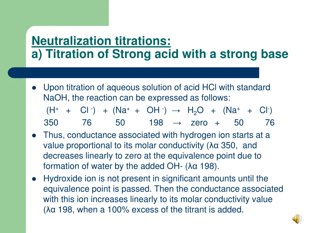 neutralization titrations a titration of strong