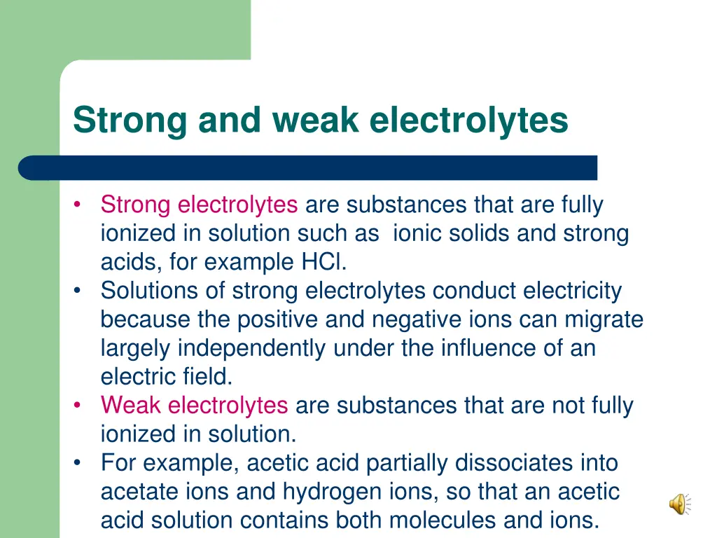 strong and weak electrolytes