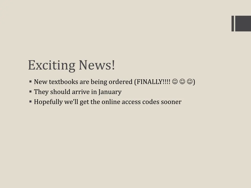 exciting news