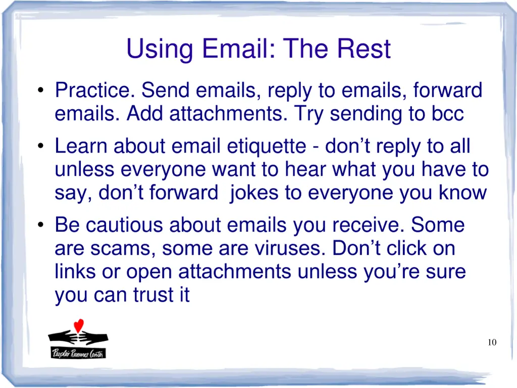 using email the rest