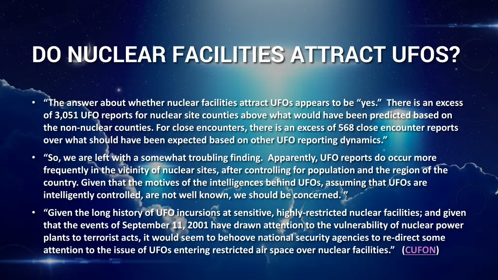 do nuclear facilities attract ufos
