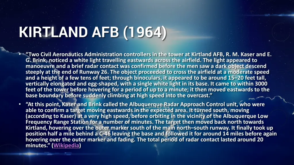kirtland afb 1964