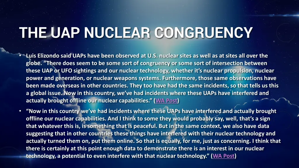 the uap nuclear congruency