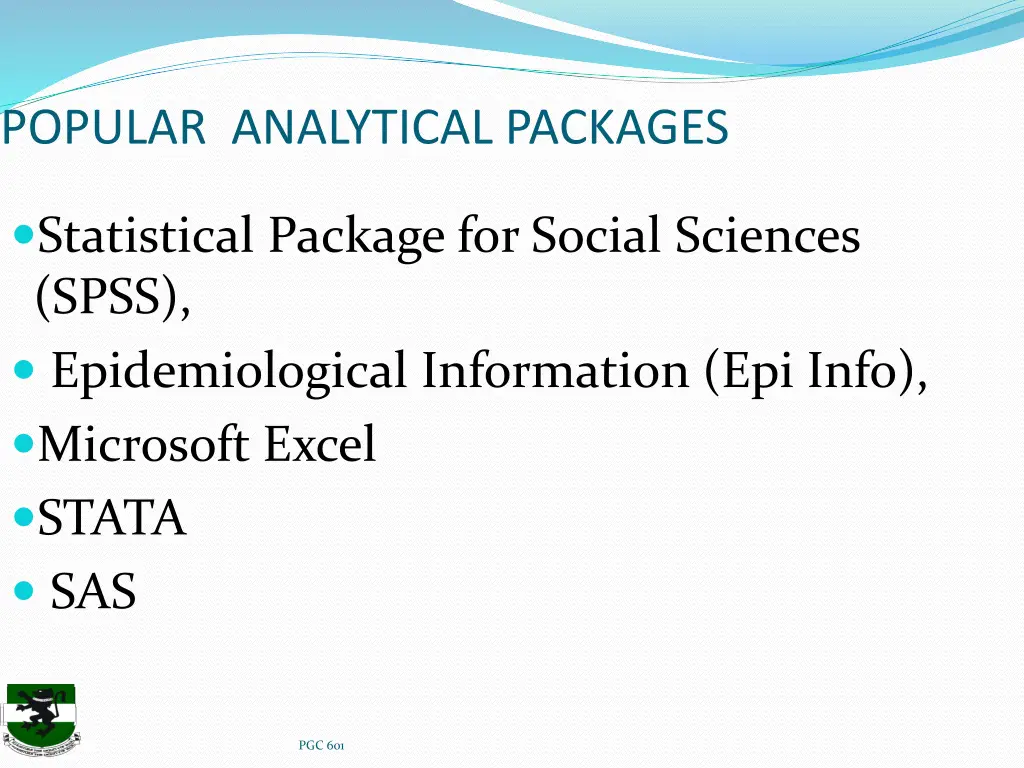 popular analytical packages
