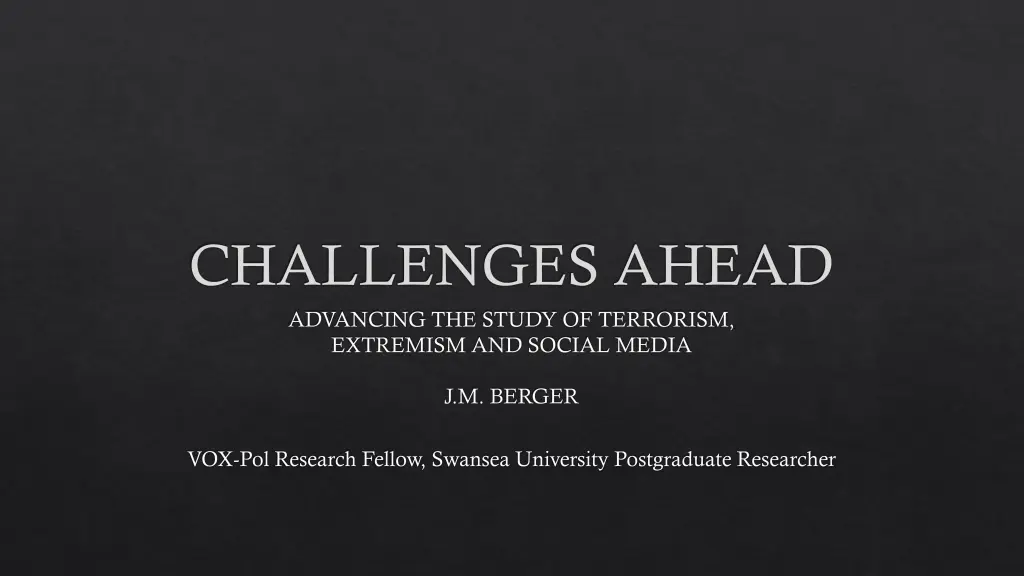 challenges ahead advancing the study of terrorism