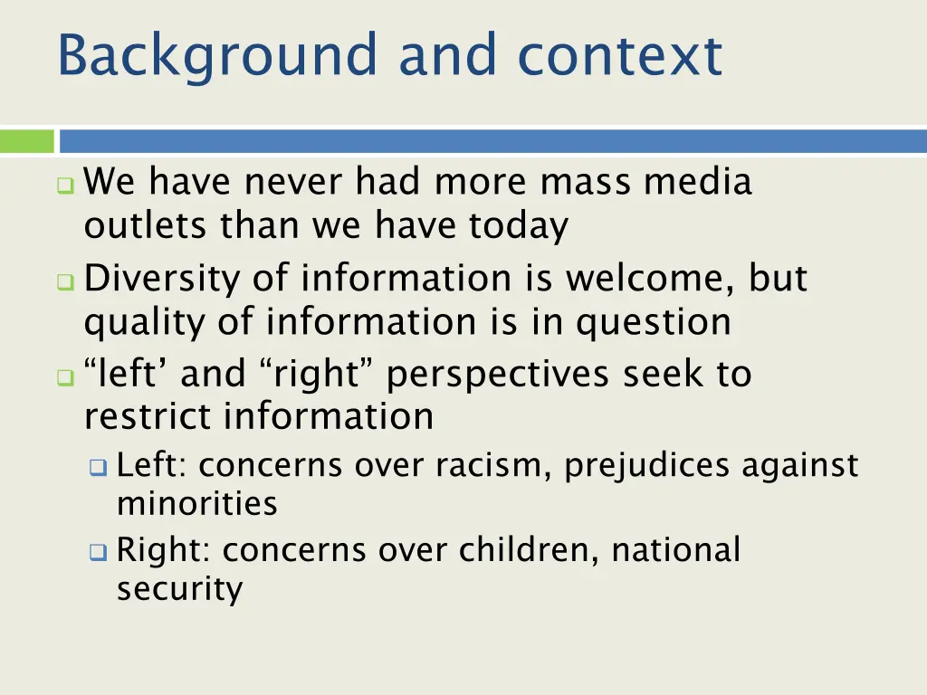 background and context