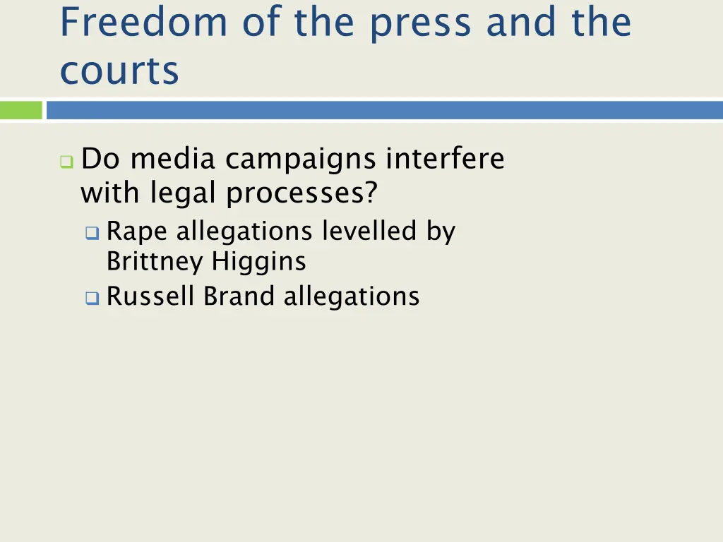freedom of the press and the courts
