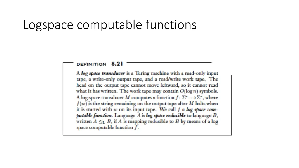 logspace computable functions