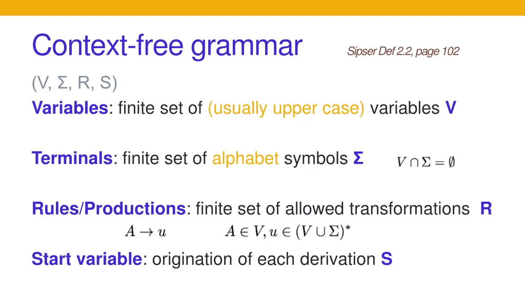 context free grammar