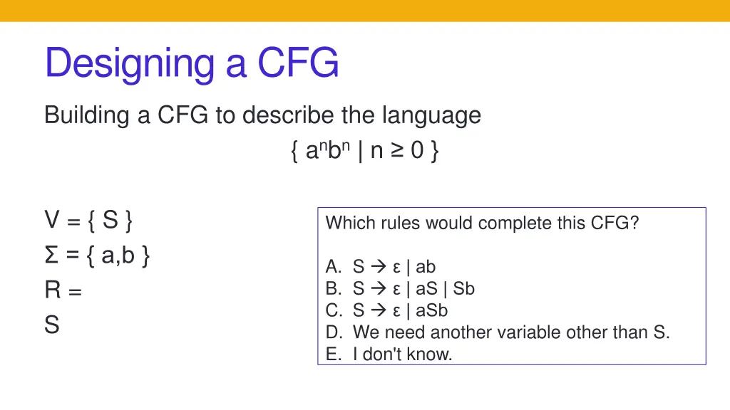 designing a cfg 5