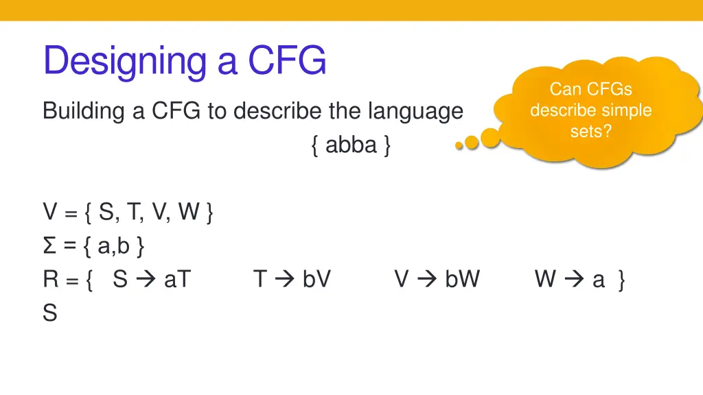 designing a cfg
