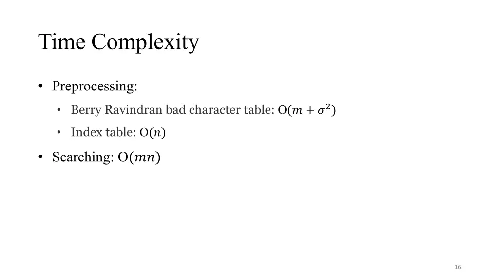 time complexity
