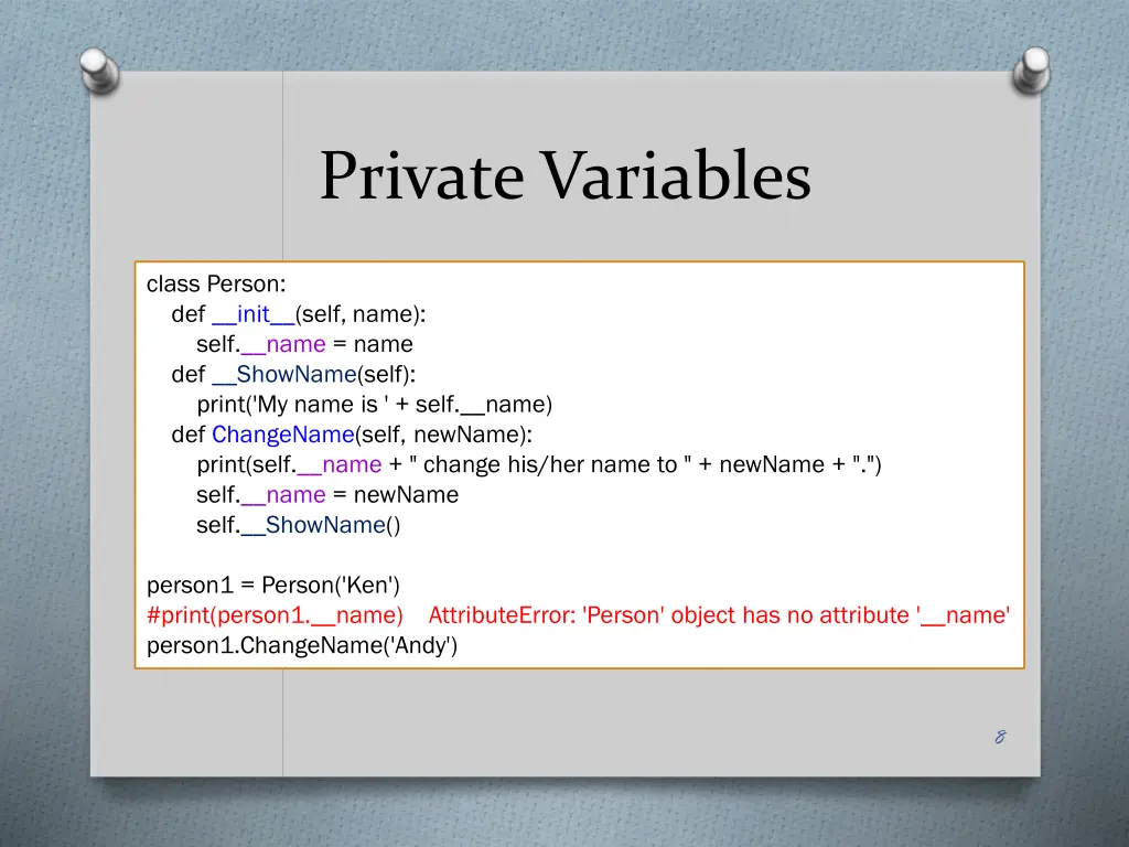 private variables 1