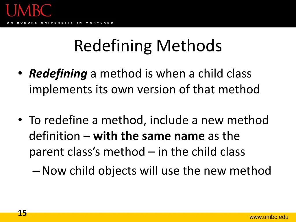 redefining methods 1