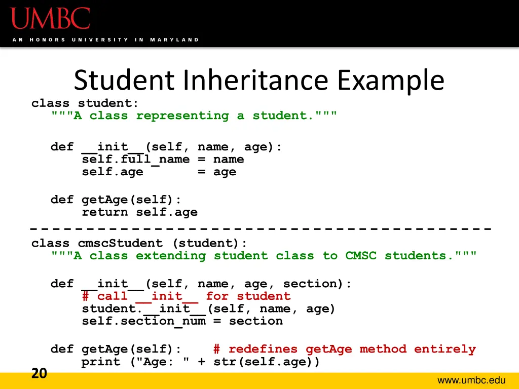 student inheritance example class student a class