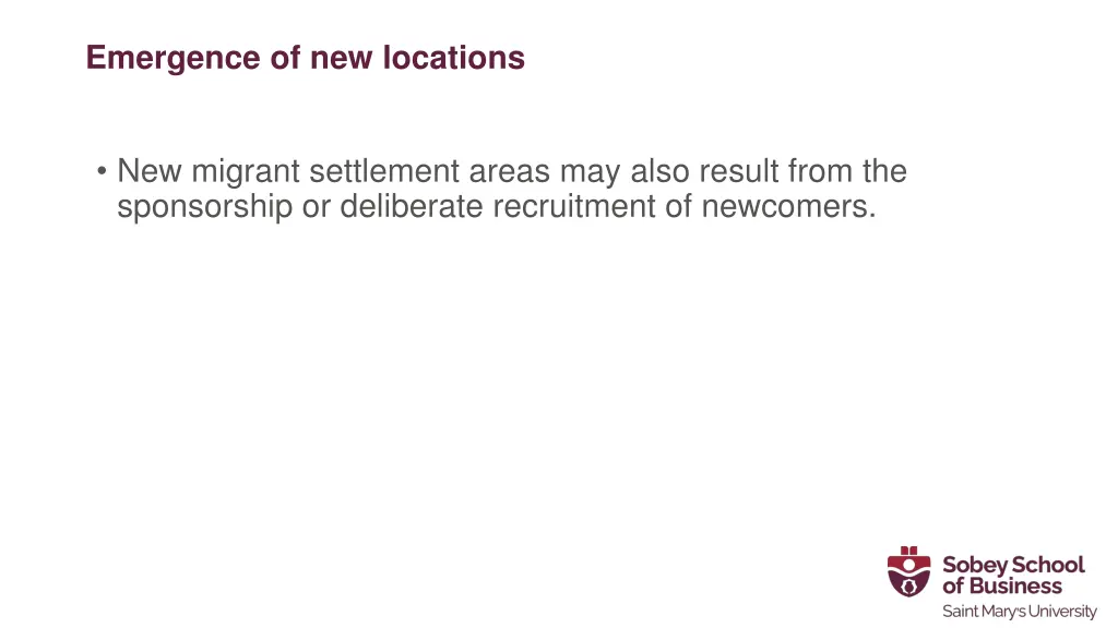 emergence of new locations 1