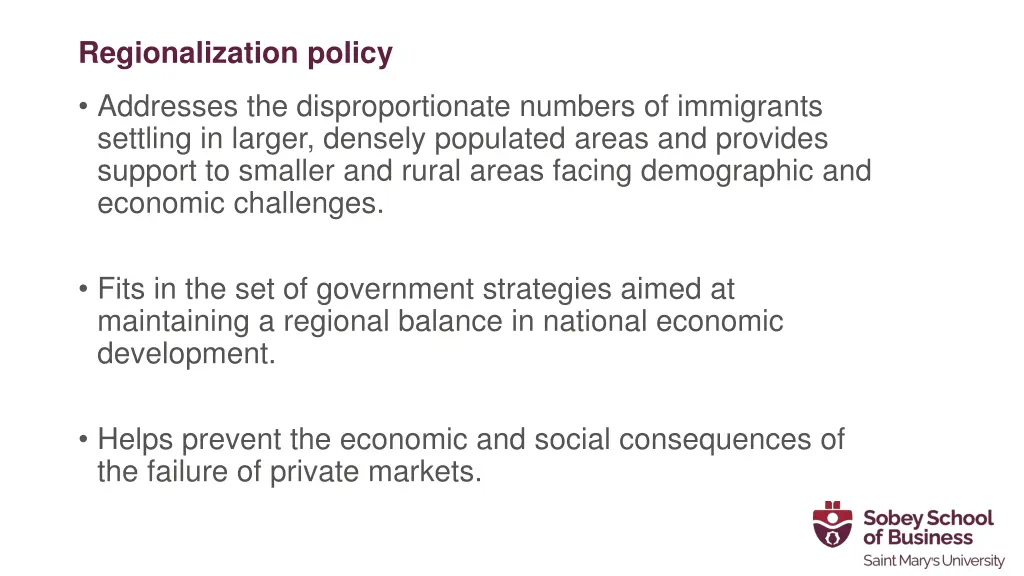 regionalization policy