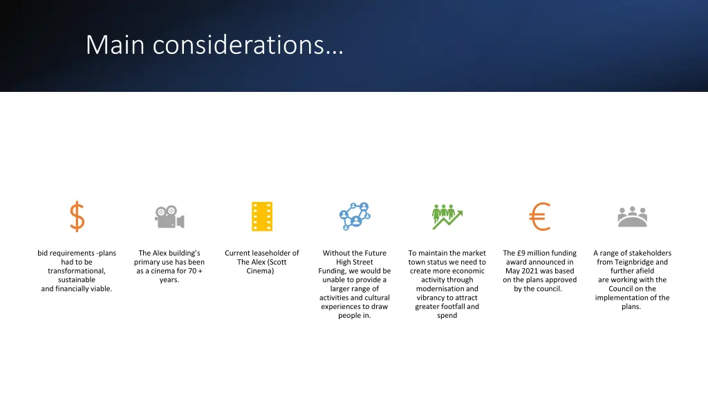 main considerations