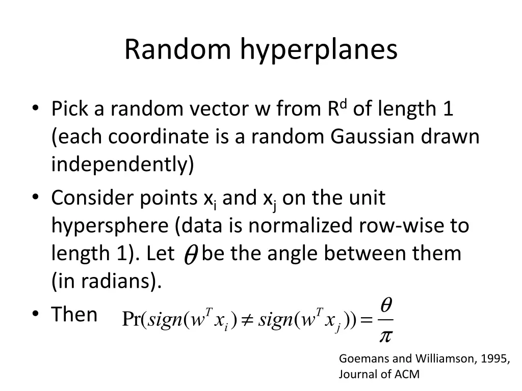 random hyperplanes