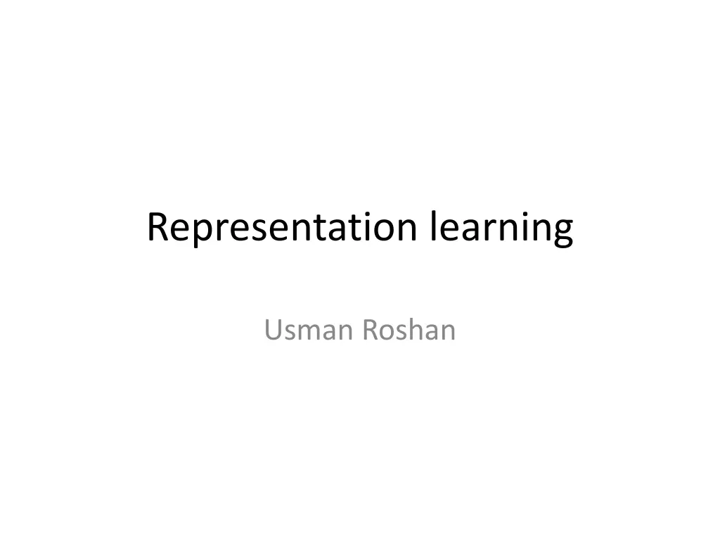 representation learning